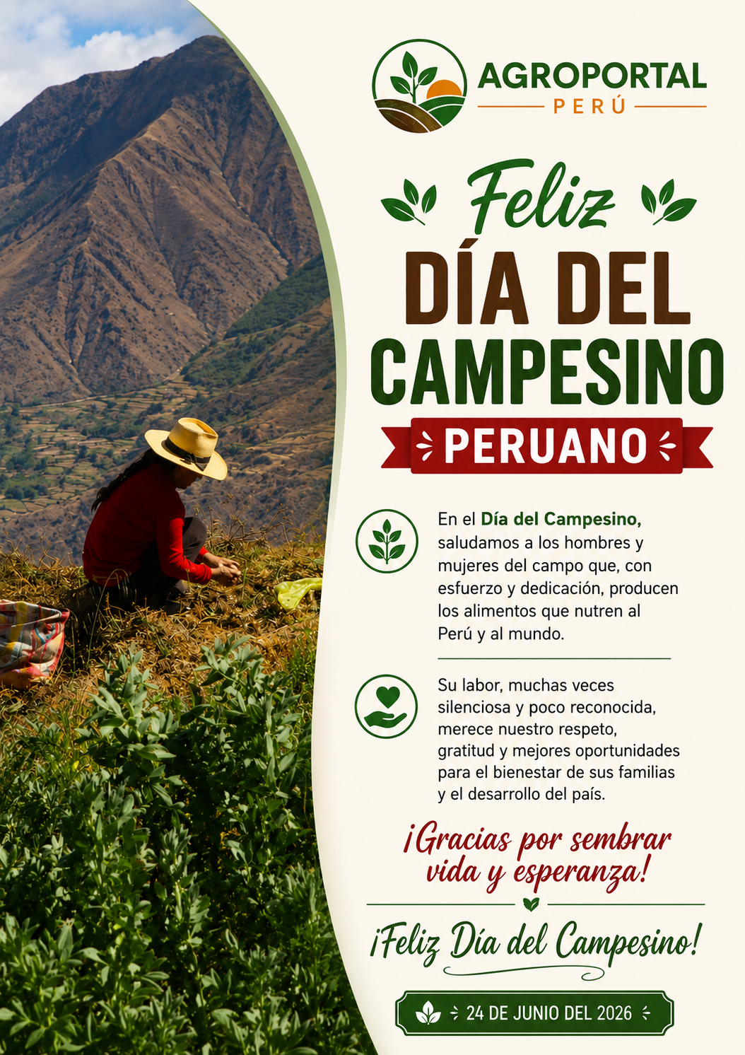 ¡FELIZ DÍA DEL CAMPESINO PERUANO! 🇵🇪